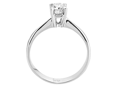 Klassischer Labordiamant Solitär-Ring aus 14K Weißgold mit 1 rund geschliffenem Diamanten