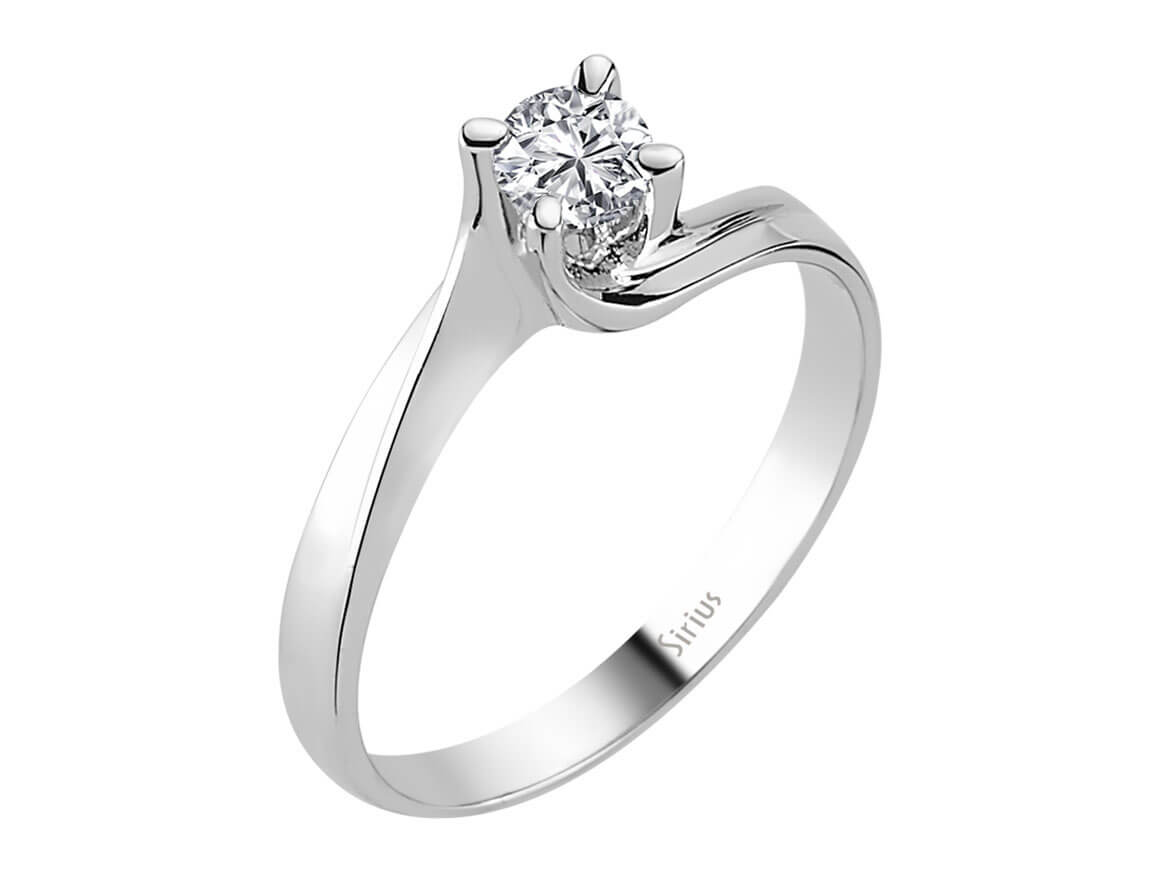 Moderner Weißgold-Ring mit 0,24 Karat Labor-Diamant