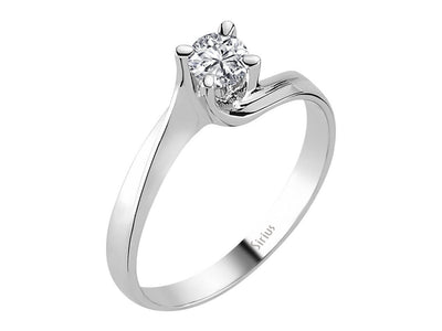 Moderner Weißgold-Ring mit 0,24 Karat Labor-Diamant