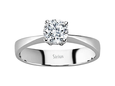 Klassischer Labordiamant Solitär-Ring aus 14K Weißgold mit 1 rund geschliffenem Diamanten