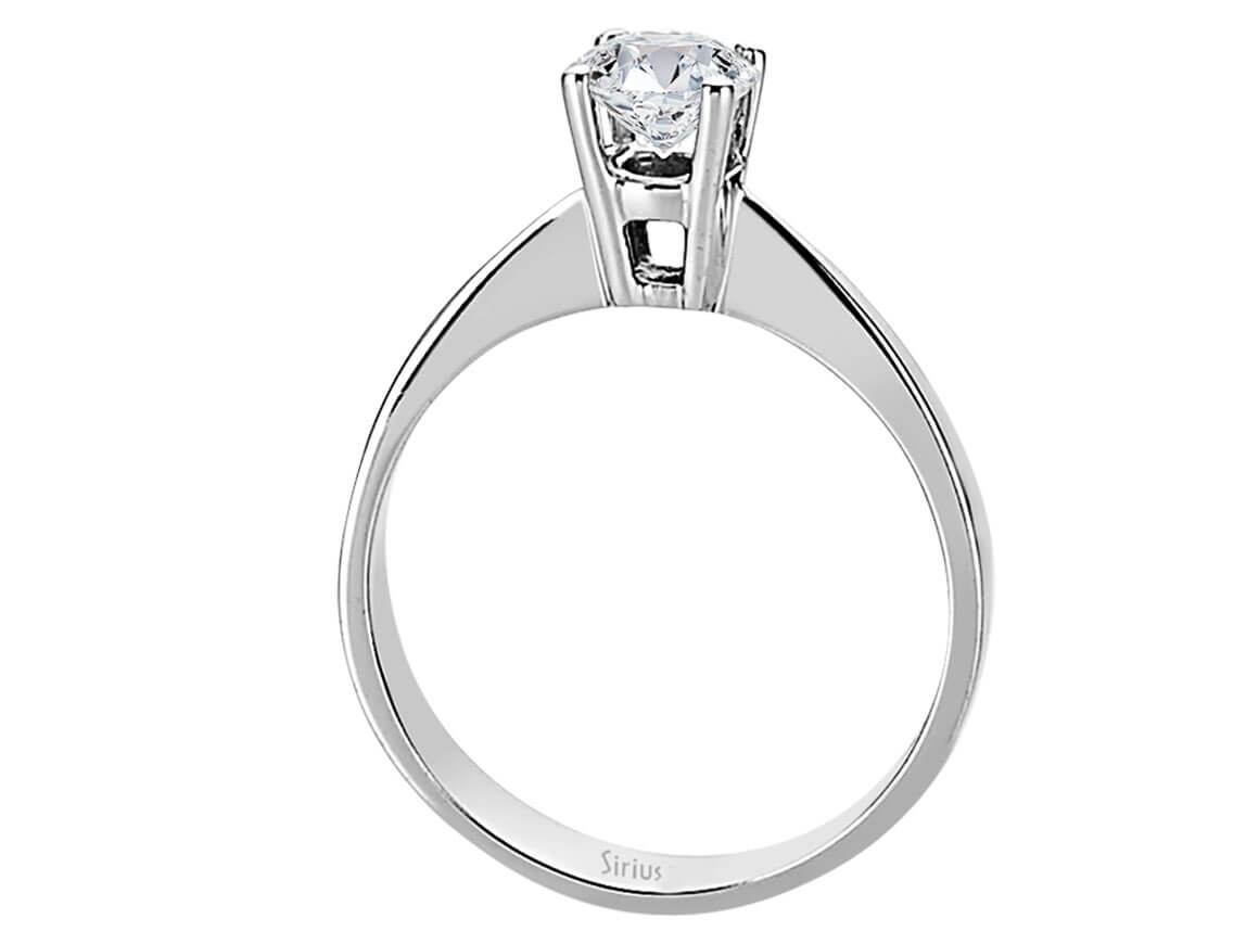 Klassischer Labordiamant Solitär-Ring aus 14K Weißgold mit 1 rund geschliffenem Diamanten