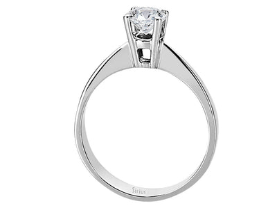 Klassischer Labordiamant Solitär-Ring aus 14K Weißgold mit 1 rund geschliffenem Diamanten