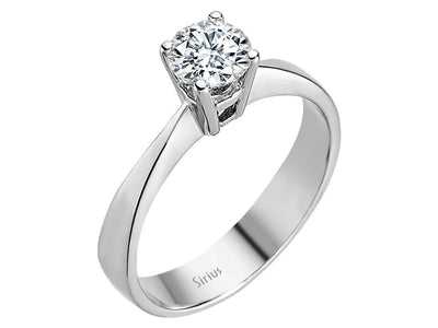 Klassischer Labordiamant Solitär-Ring aus 14K Weißgold mit 1 rund geschliffenem Diamanten