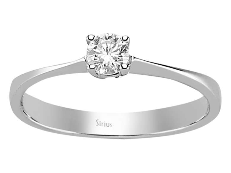Klassischer Labordiamant Solitär-Ring aus 14K Weißgold mit 1 rund geschliffenem Diamanten