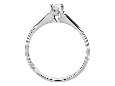 Klassischer Labordiamant Solitär-Ring aus 14K Weißgold mit 1 rund geschliffenem Diamanten