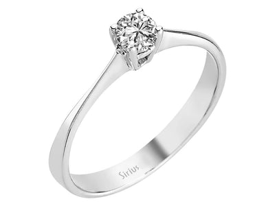 Klassischer Labordiamant Solitär-Ring aus 14K Weißgold mit 1 rund geschliffenem Diamanten