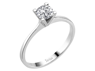 Moderner Weißgold-Ring mit 0,49 Karat Labor-Diamant