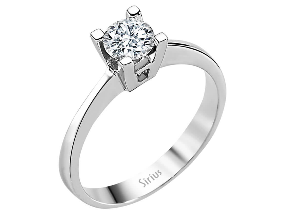 Moderner Weißgold-Ring mit 0,50 Karat Labor-Diamant