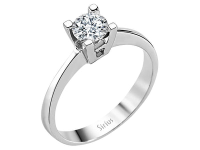 Moderner Weißgold-Ring mit 0,50 Karat Labor-Diamant