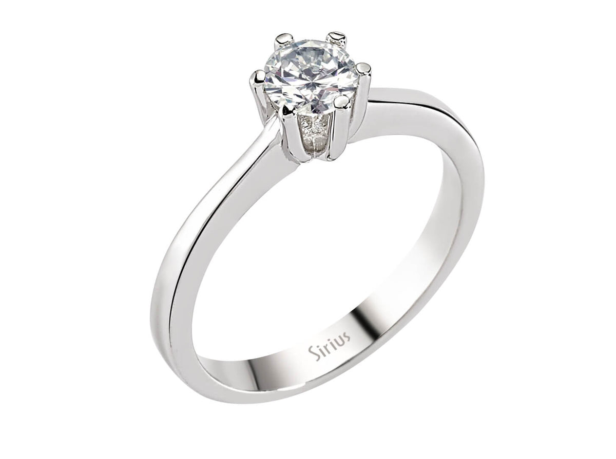 Elegant White Gold ring with a 0.50-carat lab-grown diamond - 14K White Gold - high-quality Jewelry from Rosy Lab Diamonds
