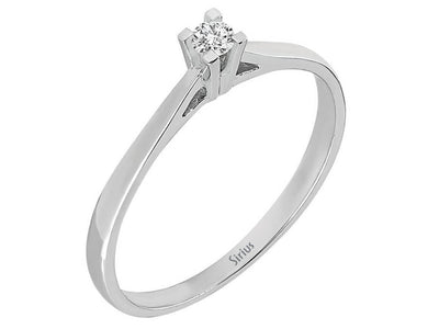 Schlichter Weißgold-Ring mit 0,05 Karat Labor-Diamant