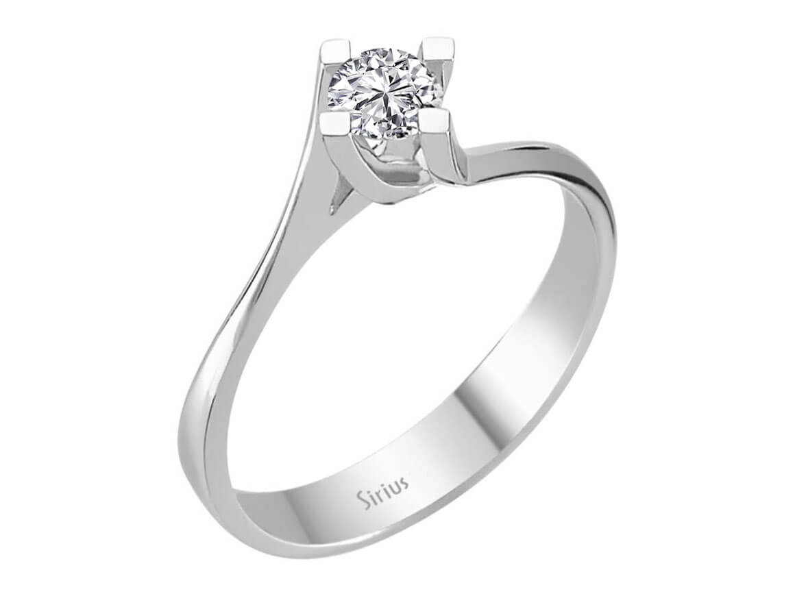 Klassischer Weißgold-Ring mit 0,29 Karat Labor-Diamant
