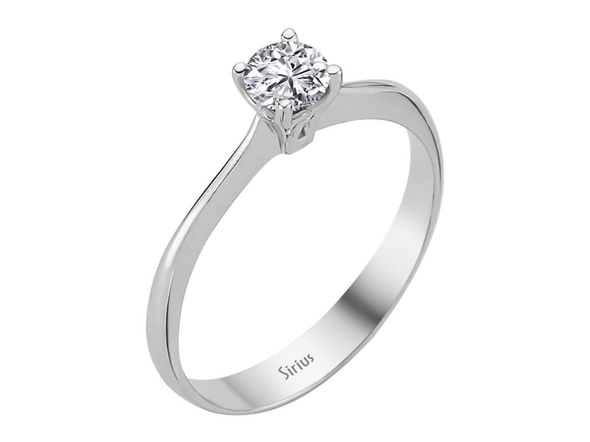 Bague intemporelle en Or Blanc avec diamant de laboratoire de 0,36 carat – Or Blanc 14K – Bijoux haut de gamme de Rosy Lab Diamonds
