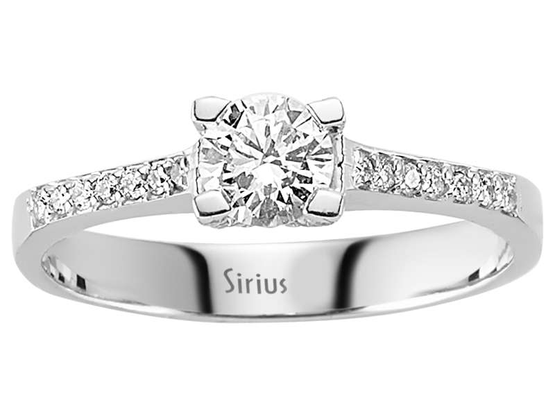 Weißgold-Ring mit 0,41 Karat Hauptdiamant und 32 laborgezüchteten Diamanten - 14K Weißgold - hochwertiger Schmuck von Rosy Lab Diamonds