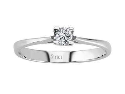 Feiner Solitärring mit rundem Diamanten aus 14 Karat Weißgold