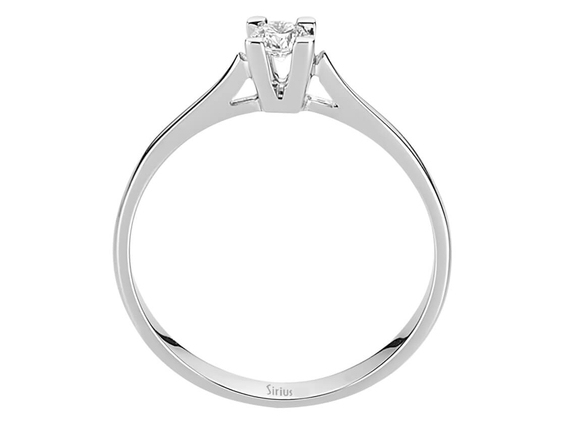 Feiner Solitärring mit rundem Diamanten aus 14 Karat Weißgold