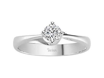 Eleganter Solitärring mit rundem Diamanten aus 18 Karat Weißgold
