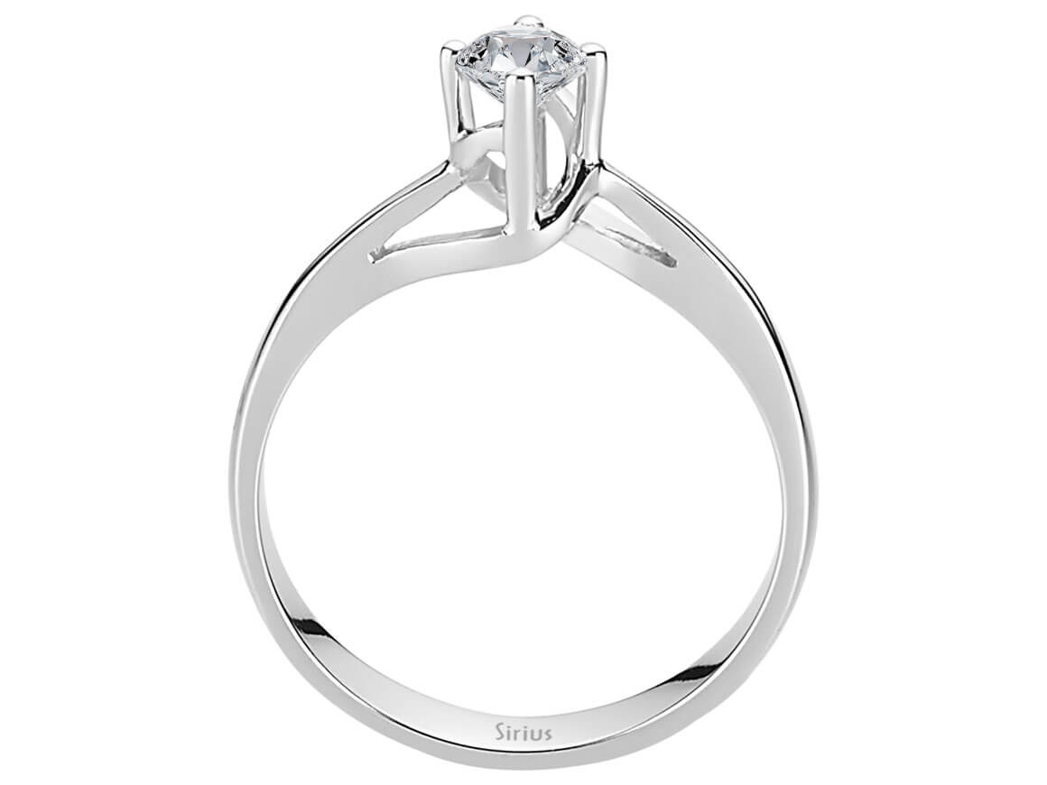 Eleganter Solitärring mit rundem Diamanten aus 18 Karat Weißgold