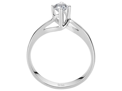 Eleganter Solitärring mit rundem Diamanten aus 18 Karat Weißgold