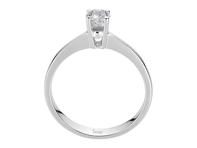 Schlichter Solitär-Ring mit Runddiamant aus 14 Karat Weißgold