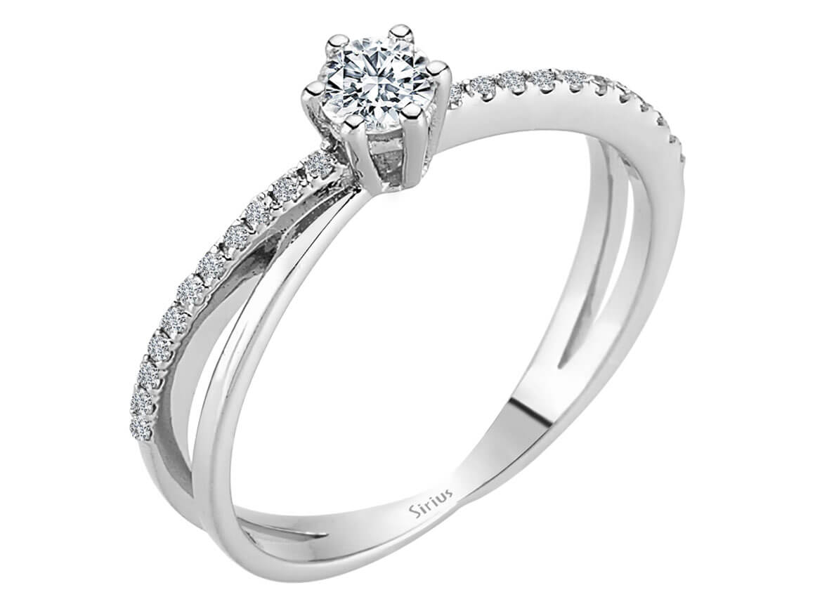 Elegant Diamond Ring with 23 stones in 14-karat White Gold – high-quality Jewelry from Rosy Lab Diamonds