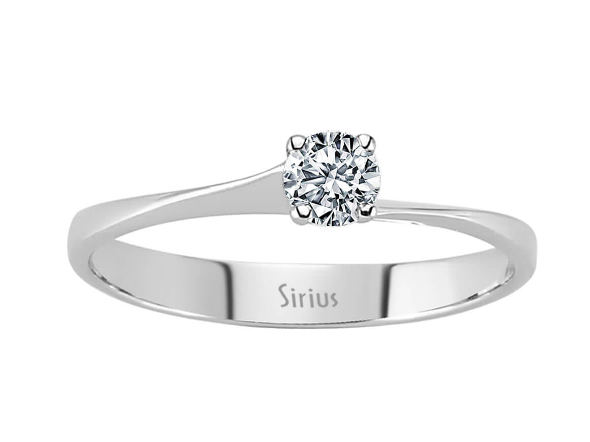 Schlichter Solitärring mit 1 rundem Diamanten, 0,20 Karat, 14 Karat Weißgold