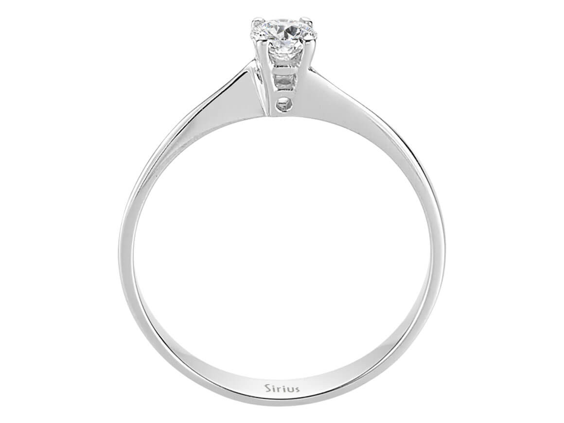 Schlichter Solitärring mit 1 rundem Diamanten, 0,20 Karat, 14 Karat Weißgold
