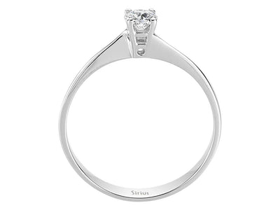 Schlichter Solitärring mit 1 rundem Diamanten, 0,20 Karat, 14 Karat Weißgold