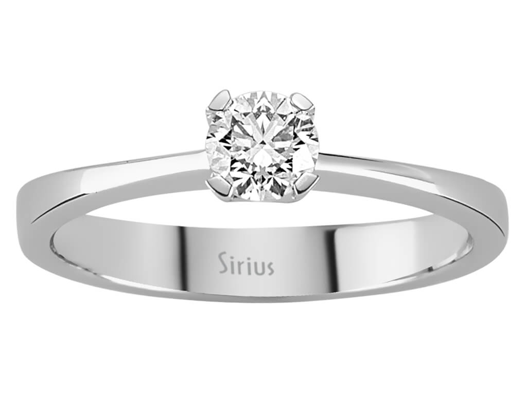 Eleganter Solitär-Ring mit 0,34 ct Diamant in 14K Weißgold