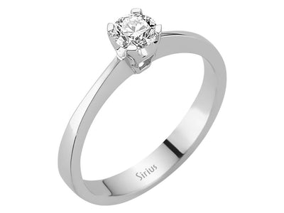 Eleganter Solitär-Ring mit 0,34 ct Diamant in 14K Weißgold