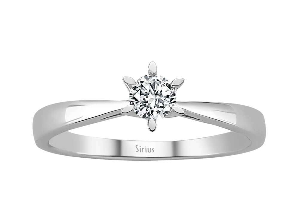 Solitärring aus 14K Weißgold mit 0,26 ct Diamant - Klassisch & Sicher gefasst - hochwertiger Schmuck von Rosy Lab Diamonds