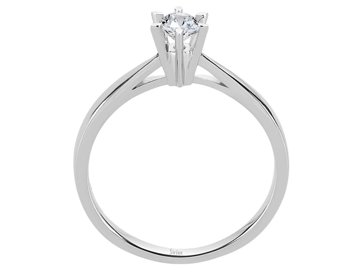 Solitärring aus 14K Weißgold mit 0,26 ct Diamant - Klassisch & Sicher gefasst - hochwertiger Schmuck von Rosy Lab Diamonds
