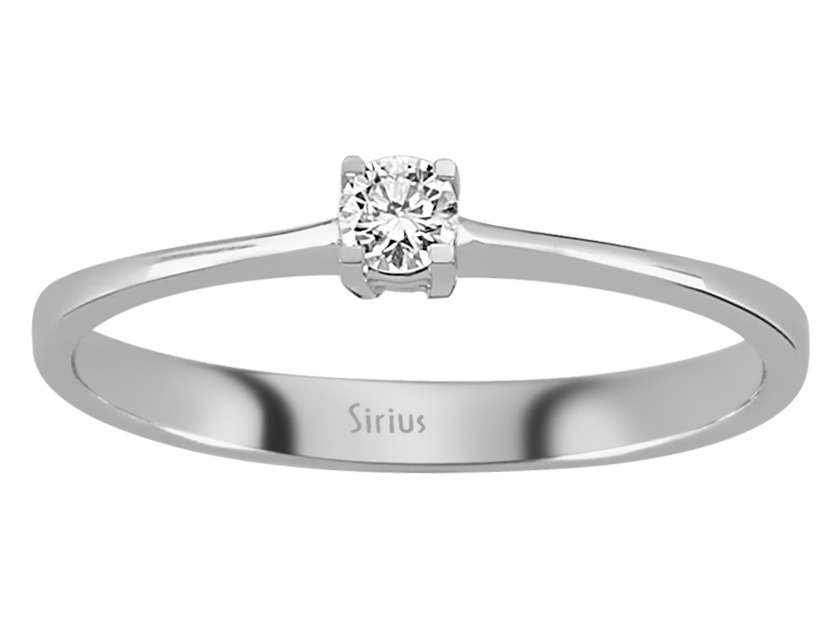 Delicate Engagement Ring with 0.10 ct Diamond – 14K White Gold | 17R0120 – High-Quality Jewelry by Rosy Lab Diamonds