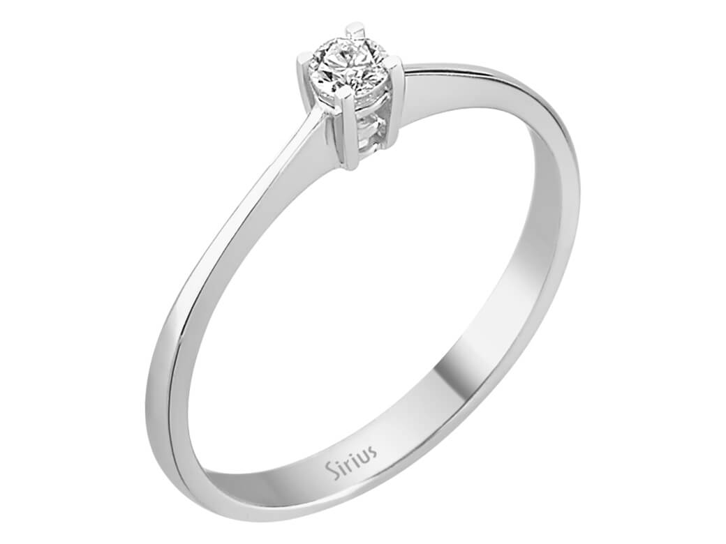 Delicate Engagement Ring with 0.10 ct Diamond – 14K White Gold | 17R0120 – High-Quality Jewelry by Rosy Lab Diamonds