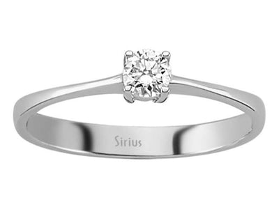 Verlobungsring aus 14K Weißgold mit 0,20 Karat natürlichem Diamanten – 17R0121