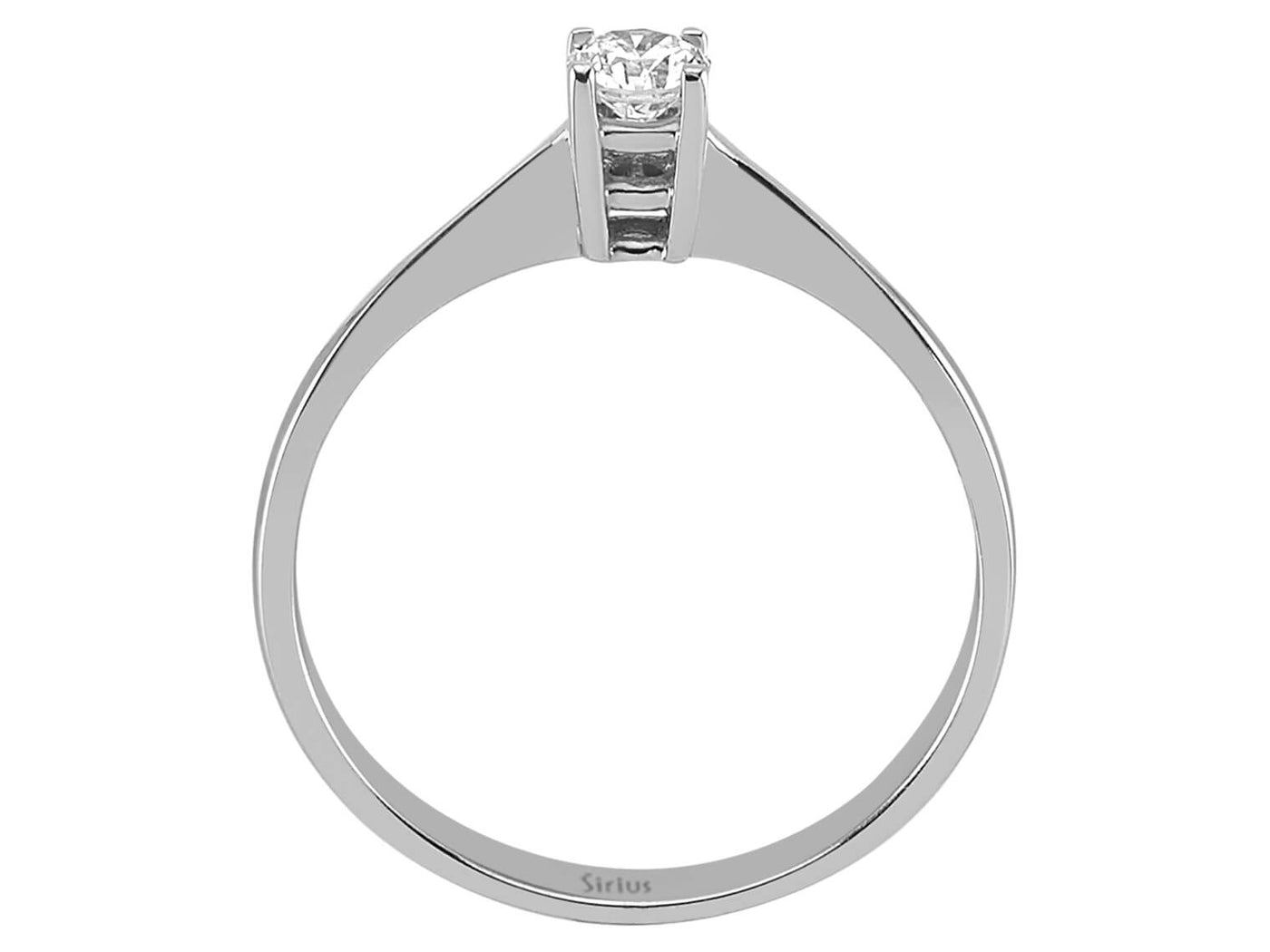 Verlobungsring aus 14K Weißgold mit 0,20 Karat natürlichem Diamanten – 17R0121