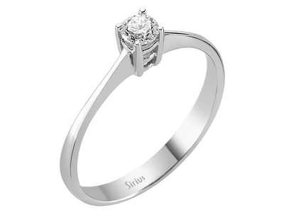 Verlobungsring aus 14K Weißgold mit 0,20 Karat natürlichem Diamanten – 17R0121