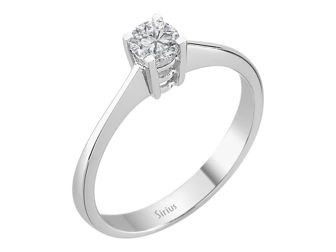 Verlobungsring aus 14K Weißgold mit 0,30 Karat natürlichem Diamanten – 17R0122