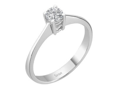 Verlobungsring aus 14K Weißgold mit 0,30 Karat natürlichem Diamanten – 17R0122