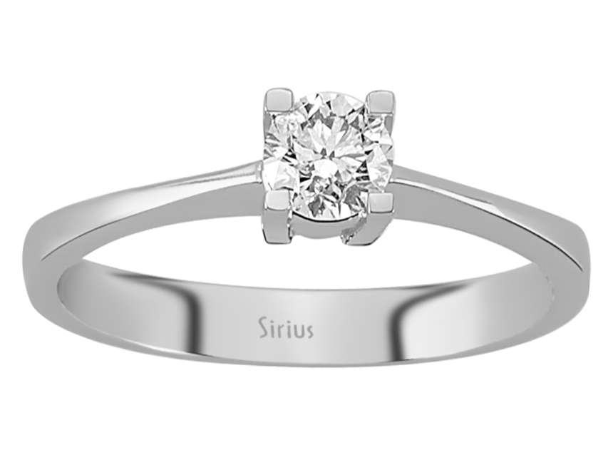 Verlobungsring aus 14K Weißgold mit 0,38 Karat natürlichem Diamanten – 17R0123