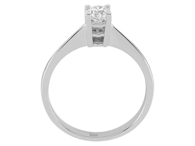 Verlobungsring aus 14K Weißgold mit 0,38 Karat natürlichem Diamanten – 17R0123