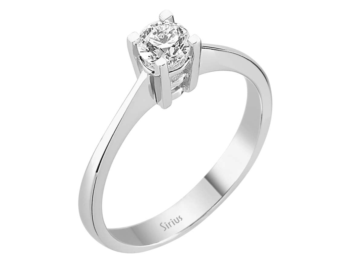 Verlobungsring aus 14K Weißgold mit 0,38 Karat natürlichem Diamanten – 17R0123
