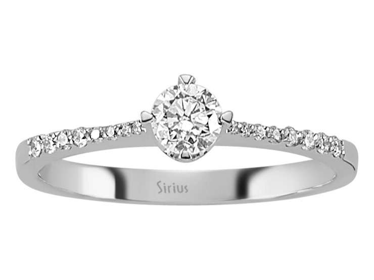 Verlobungsring aus 14K Weißgold mit zentralem Labor-Diamanten – 0,42 ct