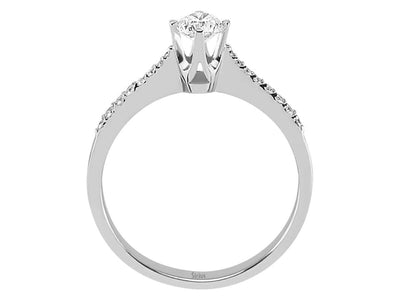 Verlobungsring aus 14K Weißgold mit zentralem Labor-Diamanten – 0,42 ct