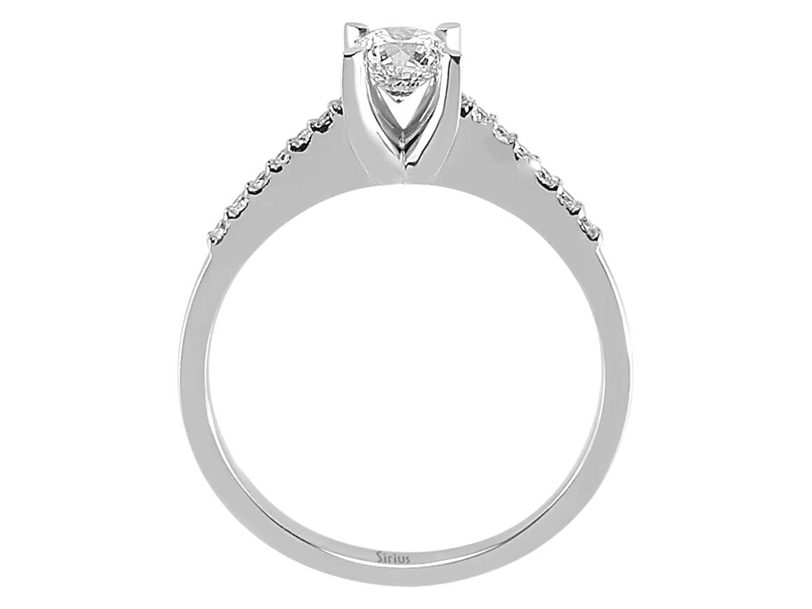 Solitärring mit Labor-Diamant - 14K Weißgold, 0,41 ct + Seitensteine - hochwertiger Schmuck von Rosy Lab Diamonds