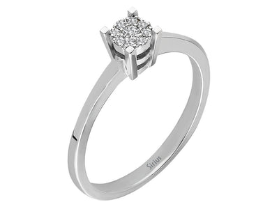 Cluster-Ring aus 8K Gold mit Labor-Diamanten – 0.06 ct