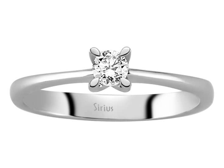 Zarter Solitärring aus 14K Weißgold mit 0,19 ct Labordiamant