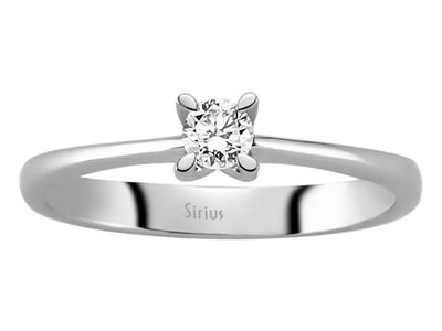 Zarter Solitärring aus 14K Weißgold mit 0,19 ct Labordiamant