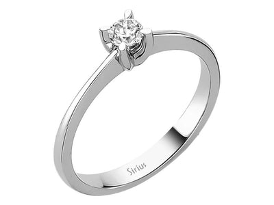 Zarter Solitärring aus 14K Weißgold mit 0,19 ct Labordiamant