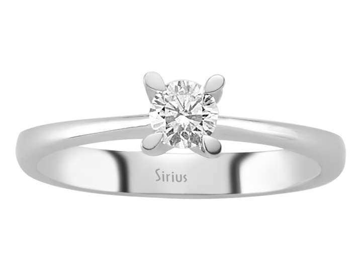 Klassischer Solitärring aus 14K Weißgold mit 0,29 ct Labordiamant
